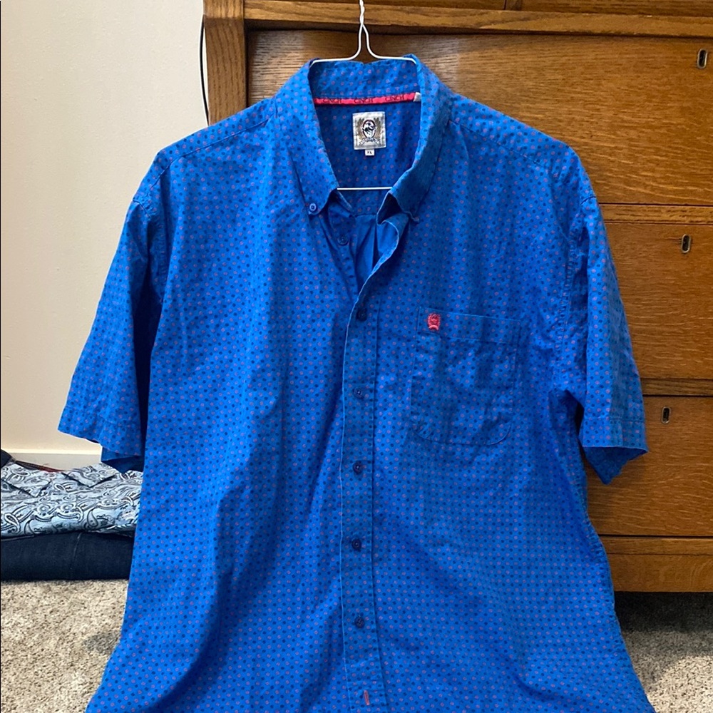 Cinch Blue Casual Button Down Shirt Relaxed Fit